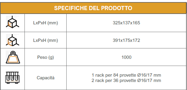 Contenitore Kartell K569 aperto con rack portaprovette