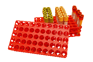 Rack rosso con ali da 50 posizioni